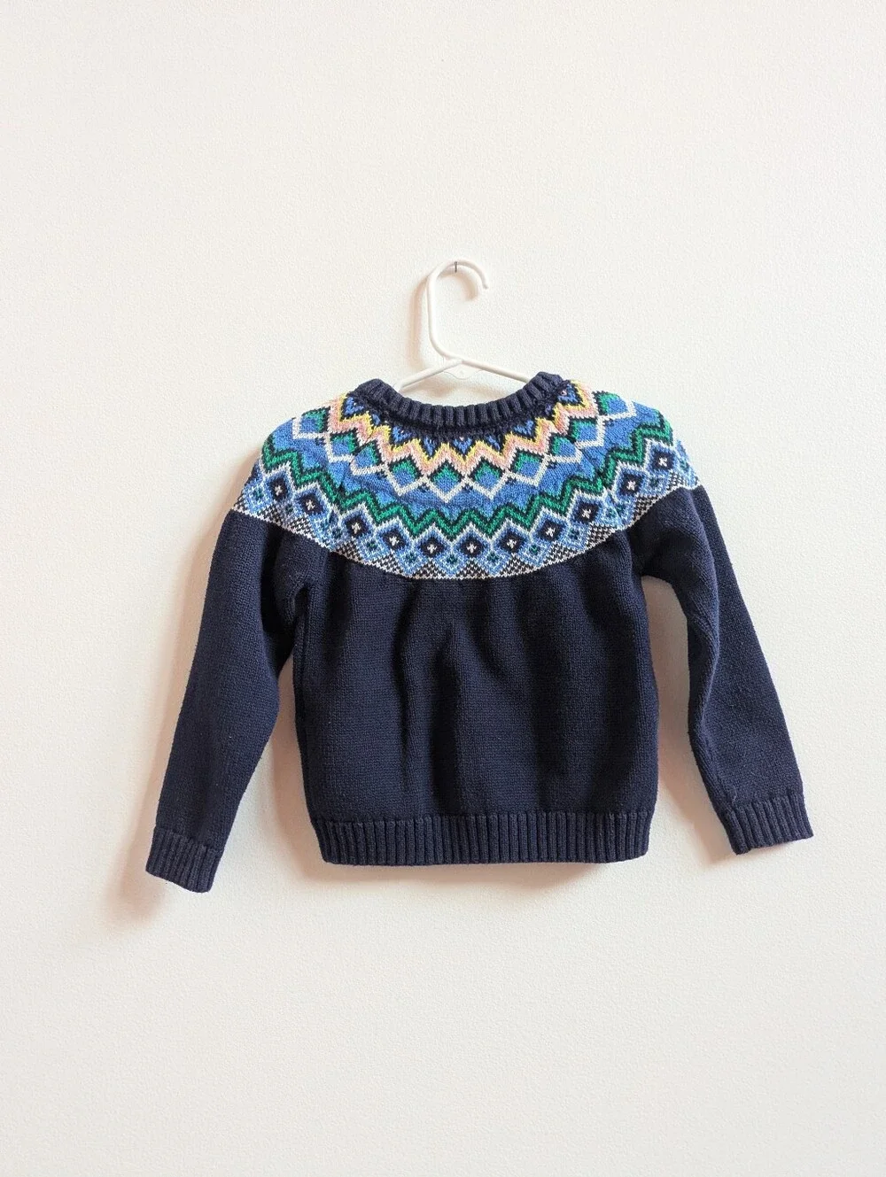 Old Navy Sweater Girls 3T Navy Fair Isle Holiday